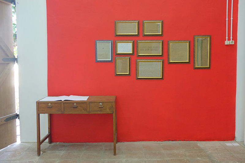 Melupa Installation View – Framed Cardboard Drawings & Daily Objects